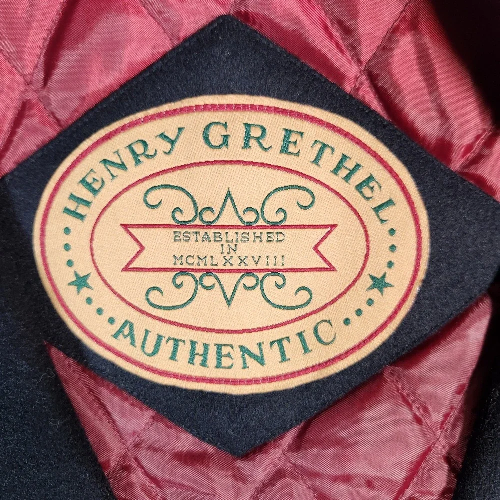 Henry Grethel Studio Blazer Men's Black Medium Authentic Wool Blend Quilted‎